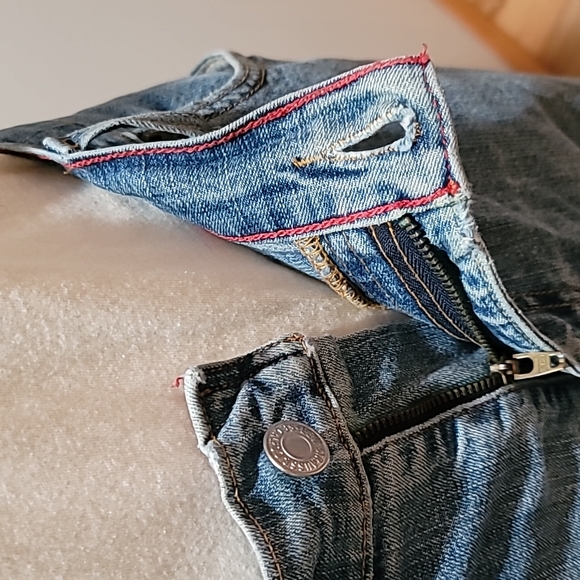 Vintage LEVI 550 Y2K Relaxed Tapered Straight Leg Classic Retro Blue Jeans 12L - Picture 12 of 16